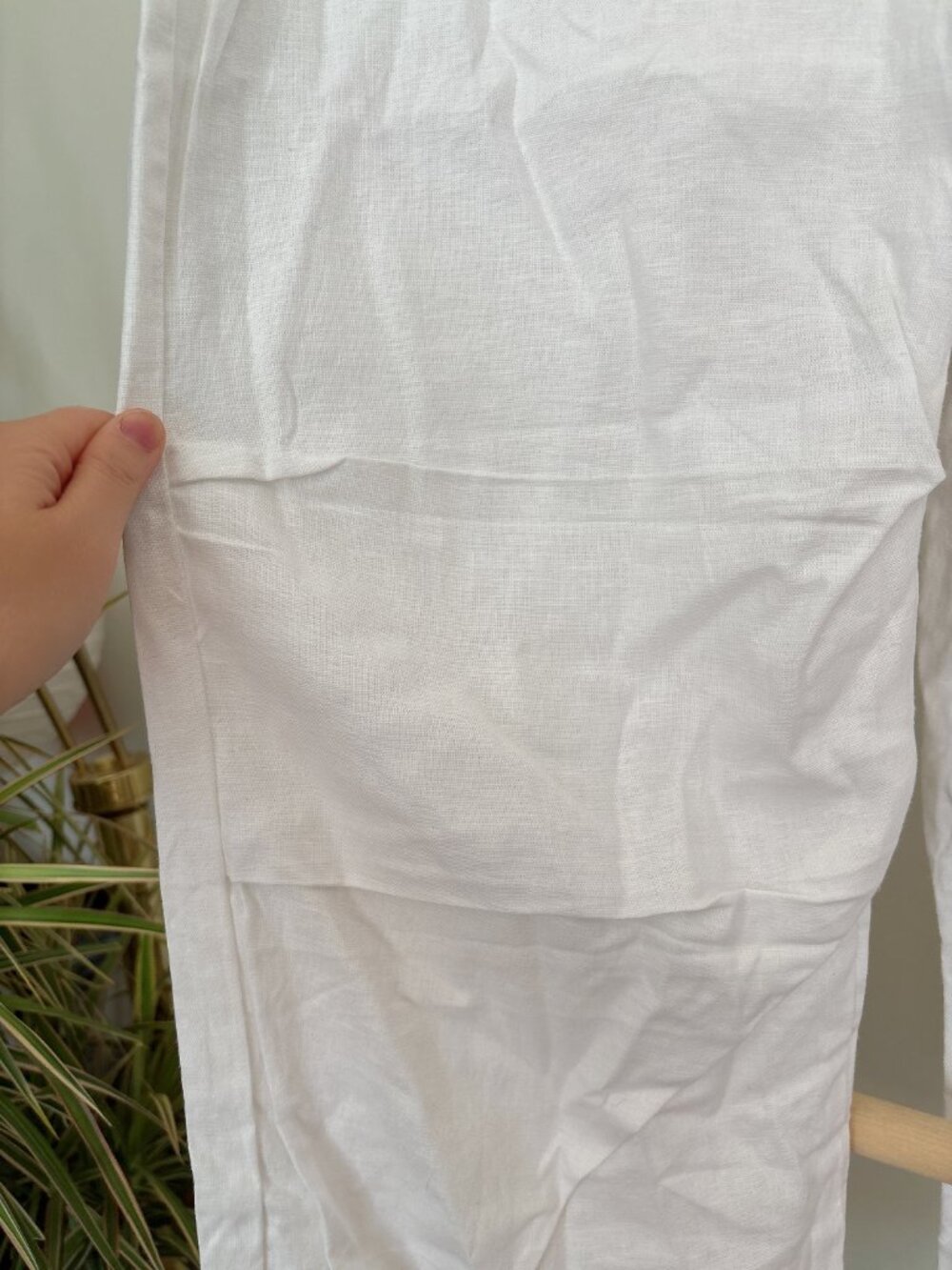White Linen Drawstring Pants – Size Small - Picture 9 of 9
